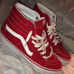 Vans skate hi red and white